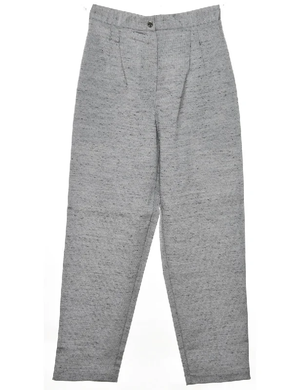 Grey Tapered Trousers - W26 L30 Trousers Party Sparkling