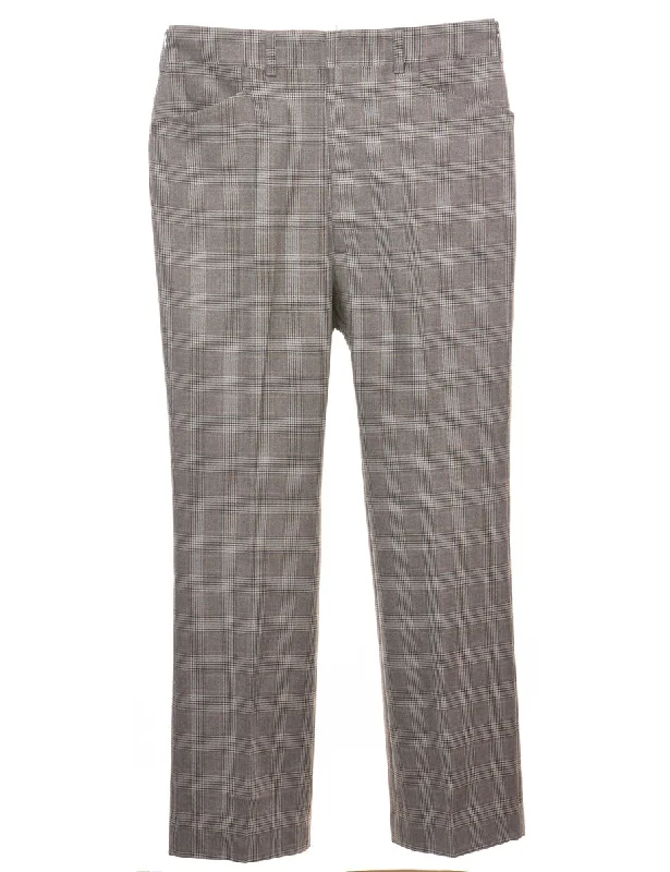 Haggar Dogtooth Checks Suit Trousers - W36 L32 Trousers Summer Linen