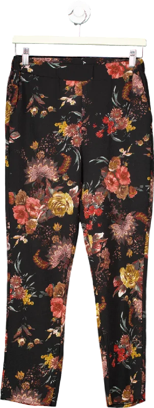 James Lakeland Black Floral Trousers EU 40 Trousers Corduroy Warm