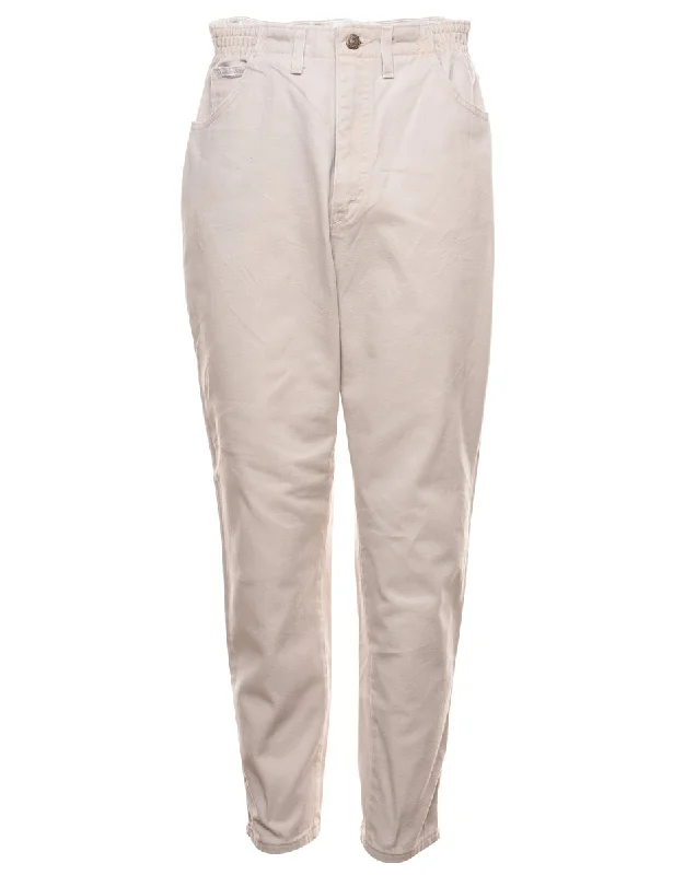 Lee High Waist Beige Casual Denim Trousers - W30 L30 Chinos Cotton Straight Leg