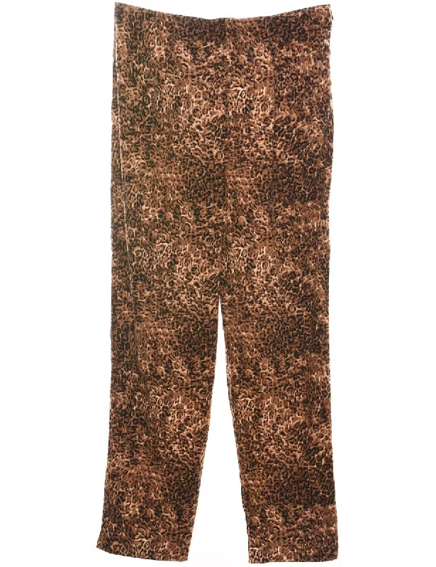 Leopard Print Trousers - W32 L31 Trousers Custom Made