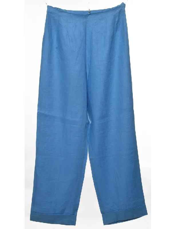 Light Blue Flared Leg Trousers - W28 L28 Trousers Denim Blue