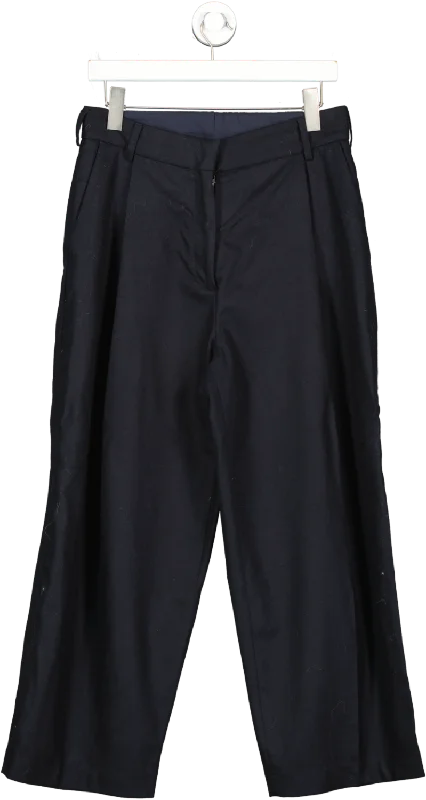 Margaret Howell Black Wide Belt Loop Wool Trousers UK 12 Trousers Brand Named