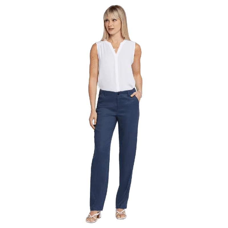 NYDJ Marilyn Stretch Linen Trouser Trousers Gym Athletic