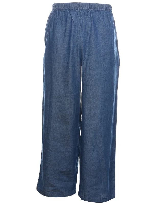 Medium Wash Casual Denim Trousers - W30 L29 Trousers Harem Relaxed Fit