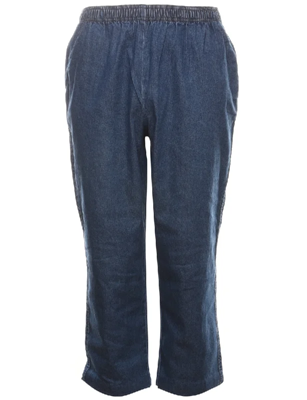 Medium Wash Denim Trousers - W32 L25 Trousers Low Rise Relaxed