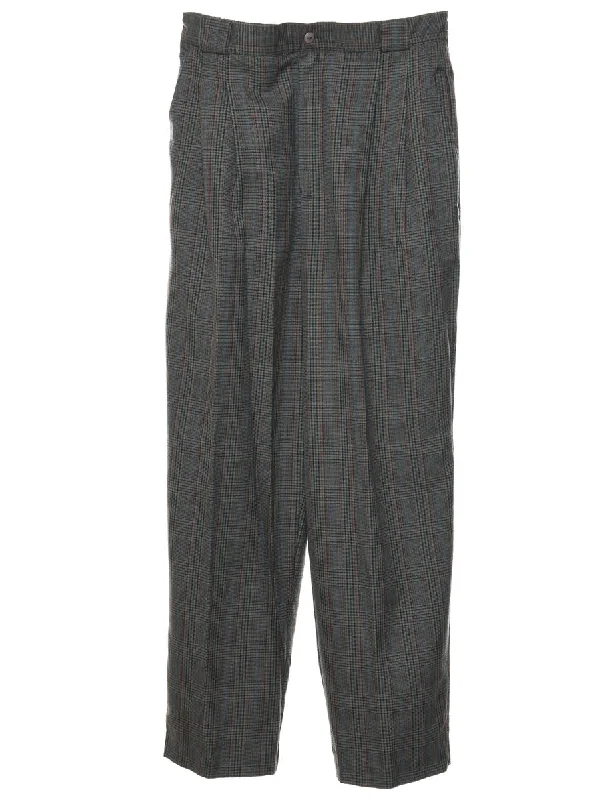 Multi-colour Dogtooth Trousers - W28 L28 Trousers Tapered Slim Fit