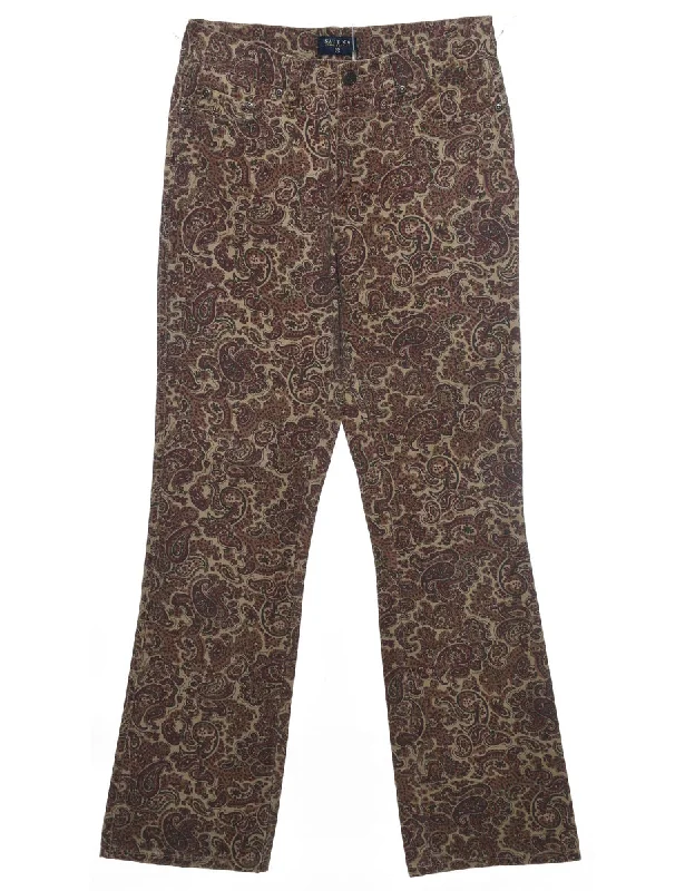 Nautica Paisley Pattern Trousers - W28 L31 Trousers fashionable chic