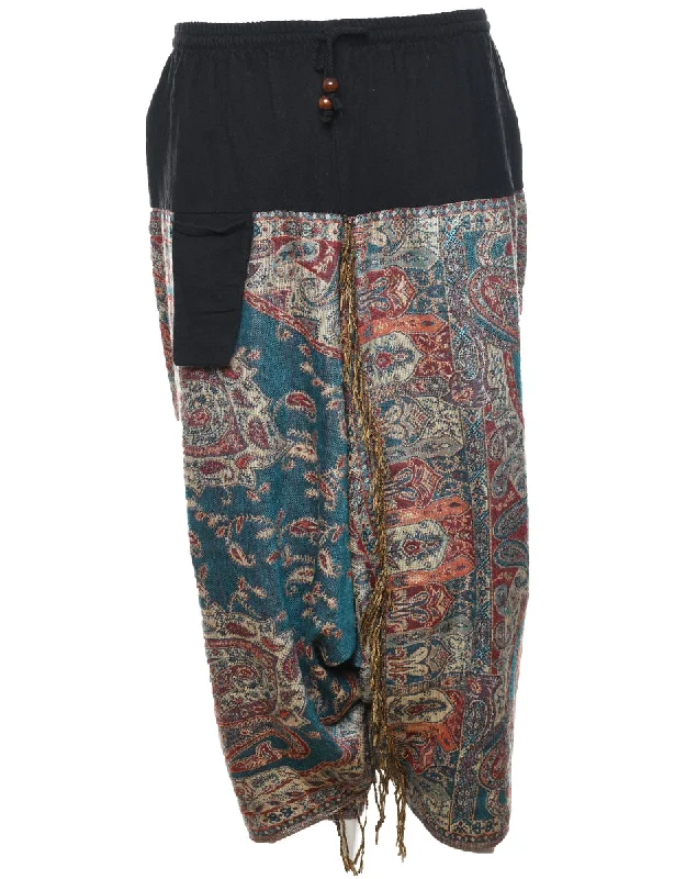 Paisley Pattern Tapestry Trousers - W23 L22 Trousers Bootcut Casual