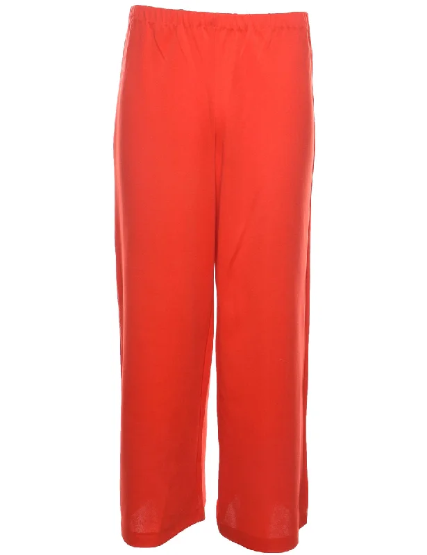 Red Casual Trousers - W28 L26 Trousers Velvet Soft