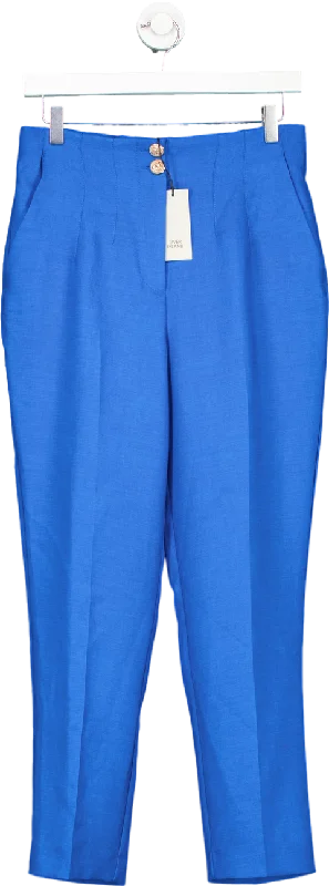 River Island Blue Tailored Trousers UK 10 Trousers Polka Dot Cute