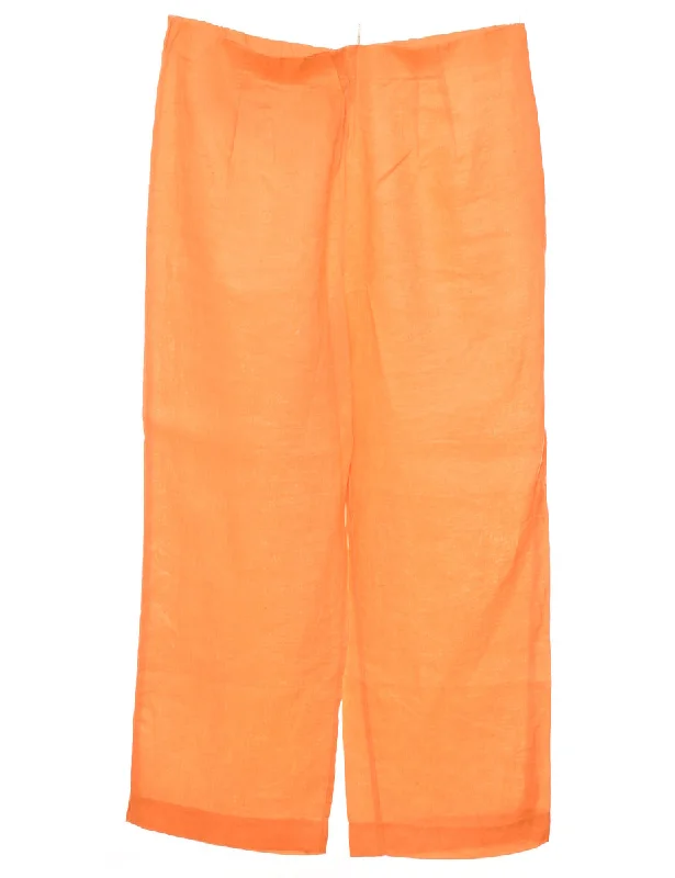 Sag Harbor Orange Wide Leg Trousers - W30 L24 Trousers Bridal Satin