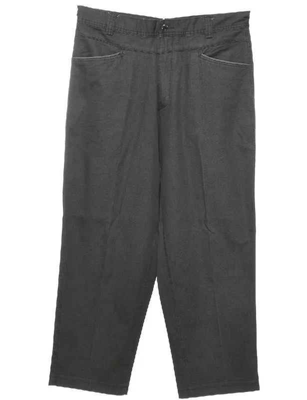 Tapered Black Trousers - W35 L29 Trousers New Arrival