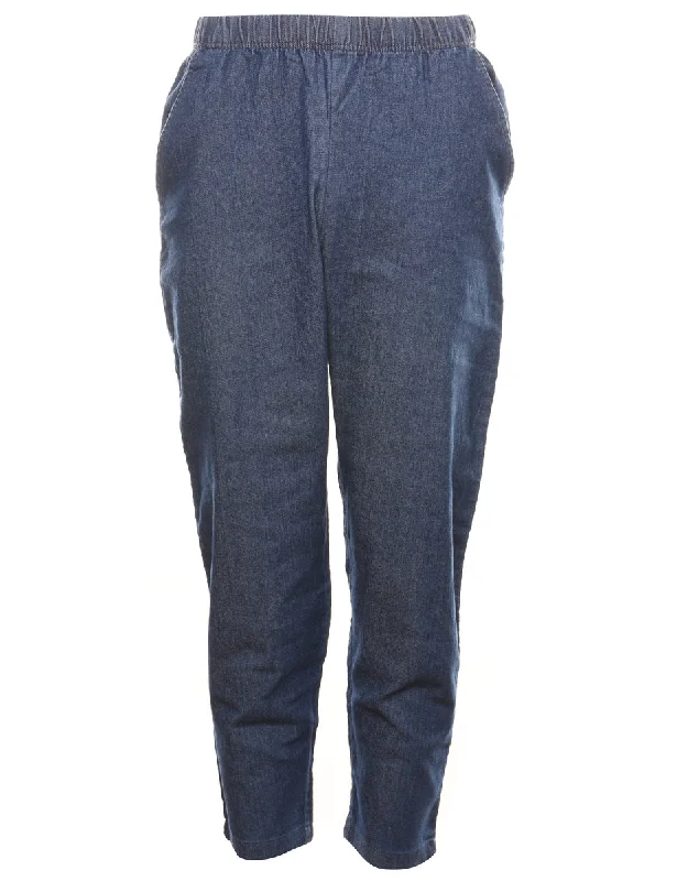 Tapered Dark Wash Denim Trousers - W28 L27 Trousers luxurious premium