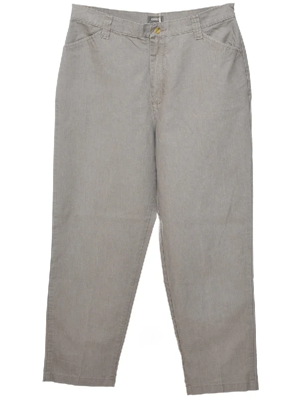 Tapered Grey Lee Trousers - W33 L28 Trousers Culottes Wide Leg