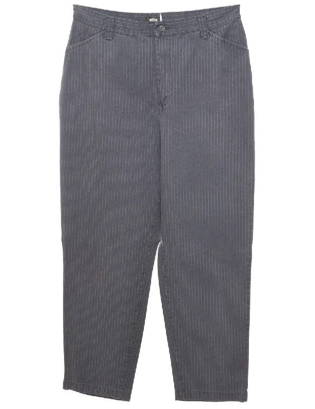 Tapered Navy Lee Striped Trousers - W34 L29 Trousers Tapered Slim Fit