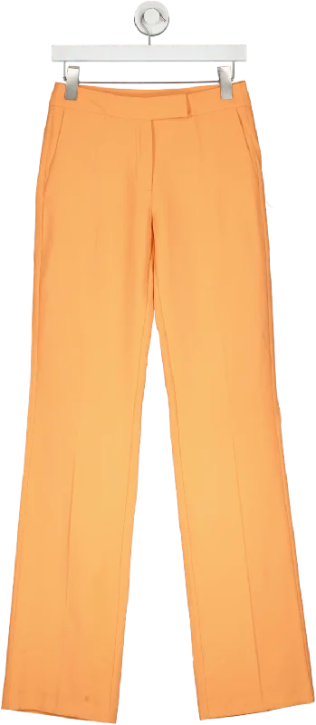 The Andamane Orange Gaia Flared Tailored Trousers UK XXS Trousers Designer Luxury