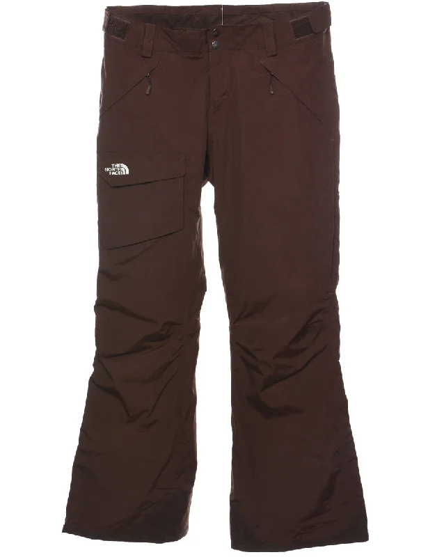 The North Face Dark Brown Ski Trousers - W37 L32 Trousers Lace Delicate