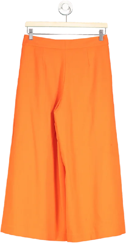 Victoria Beckham Orange Wide-Leg Trousers US 4 Trousers Modern Contemporary