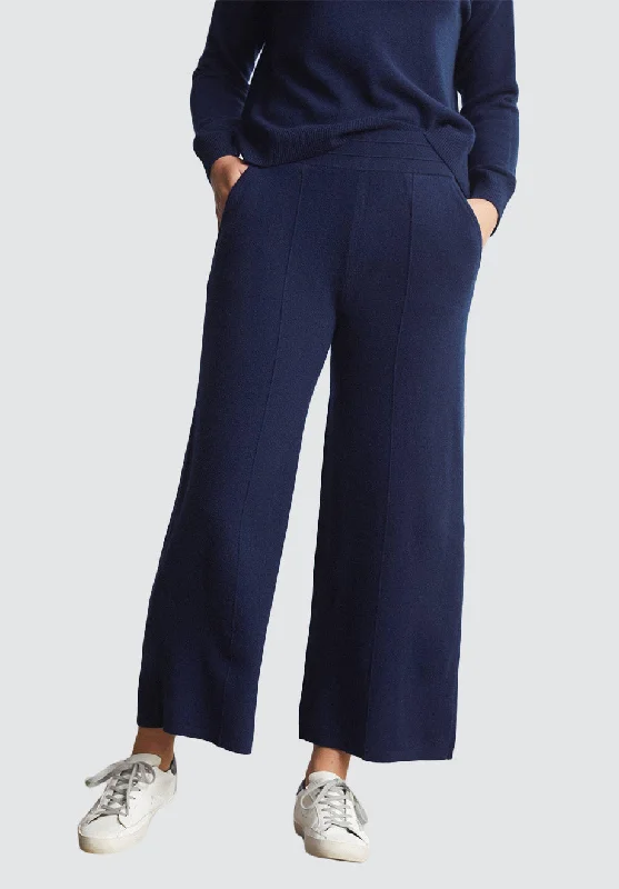 Wide Leg Cashmere Trouser | Midnight Trousers Exclusive Limited