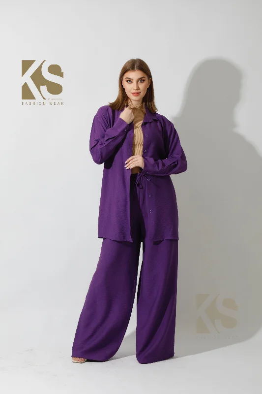 Wide Leg Trousers Set Trousers Low Rise Relaxed