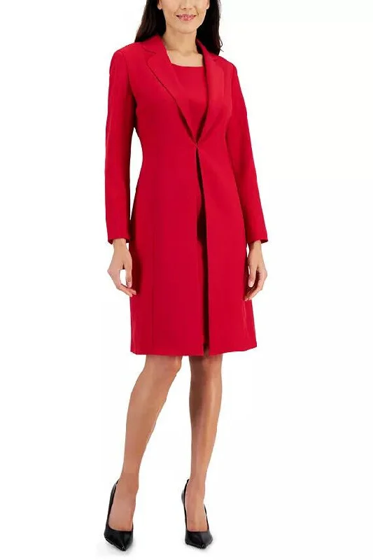 Le Suit Crepe Topper Jacket & Shift Dress Suit Tunics Modern contemporary