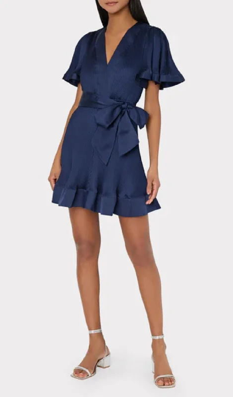 SATIN PLEATED MINI DRESS Tunics Versatile functional