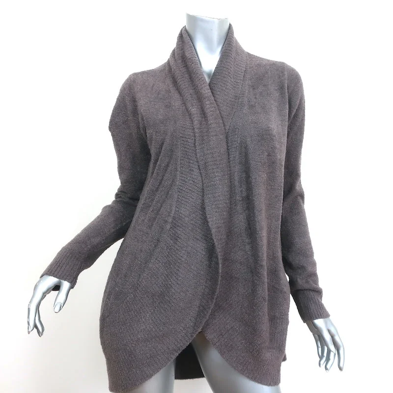 Barefoot Dreams CozyChic Lite Circle Cardigan Gray Size Medium Welt Pockets Slit Pockets Flap Pockets