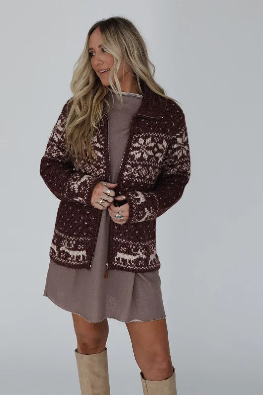 Eleanora Cardigan - Wine Embroidered Appliqued Beaded