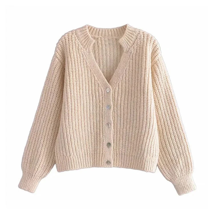 Lazy style leisure temperament loose knit cardigan sweater coat  7365 Seamless Knitted Crochet