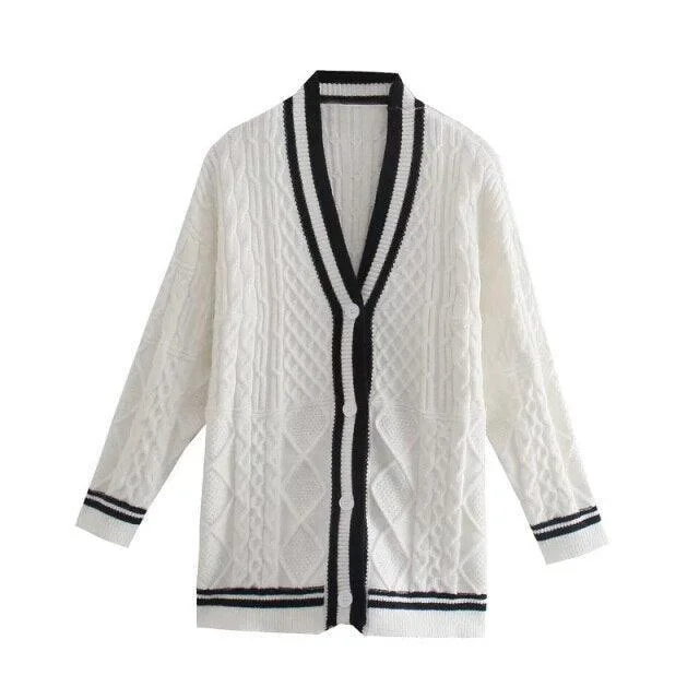 Loose Striped Cardigan Sweaters For Women Oversized Loose Flowy