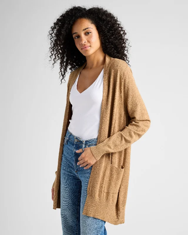 Open Long Line Cardigan withPockets Machine Wash Dry Clean Hand Wash