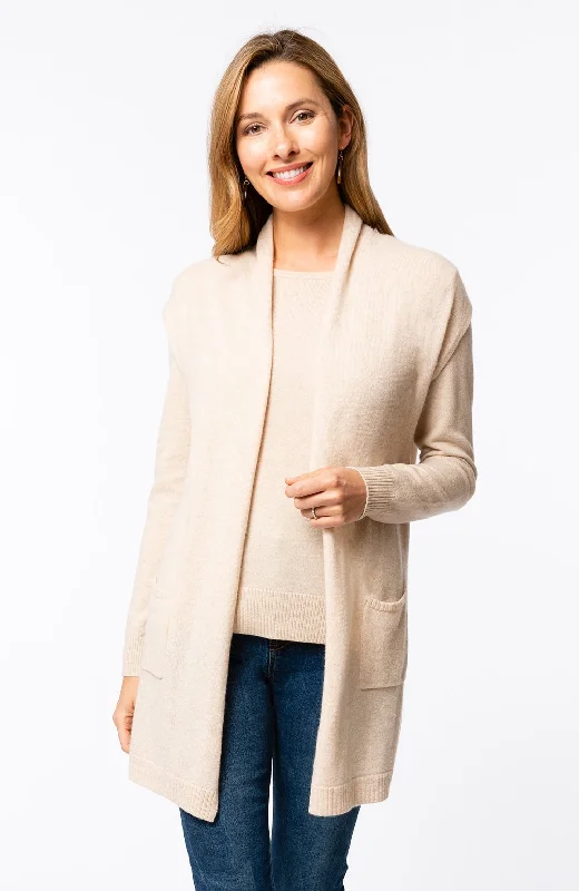 Tyler Boe Cashmere Cardigan Bisque Chenille Brocade Lace