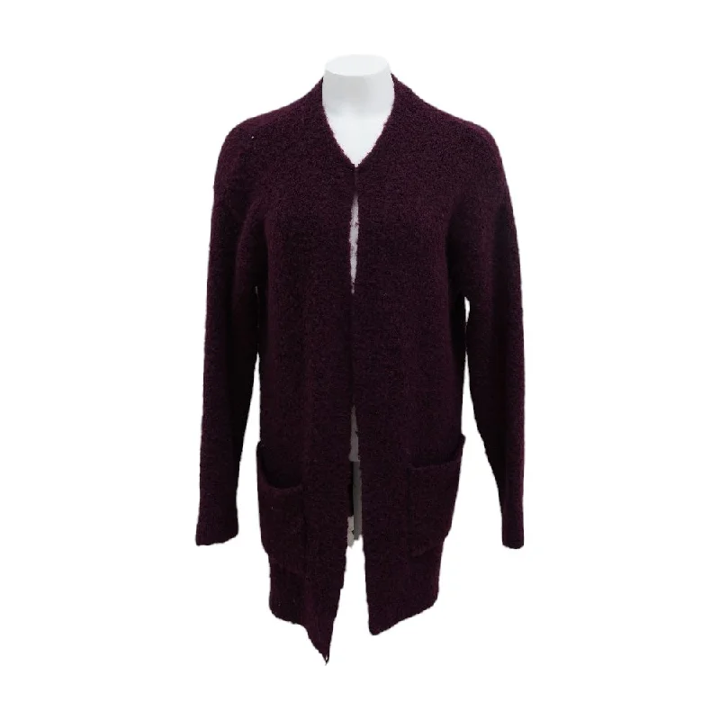 Burgundy Solid Cardigan Sweater Wool Cardigan Cotton Cardigan Cashmere Cardigan