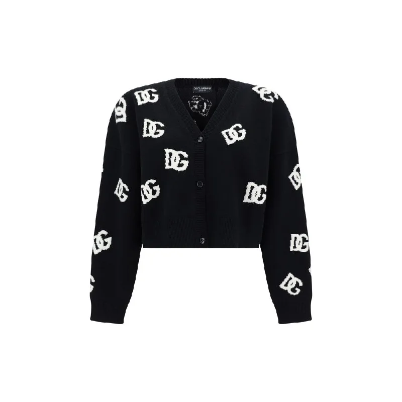 Dolce & Gabbana Cardigan Silk Blend Satin Velvet