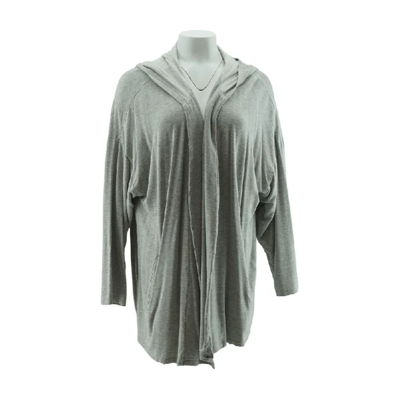 Gray Solid Cardigan Sweater Anti-Pilling Anti-Shrink Durable