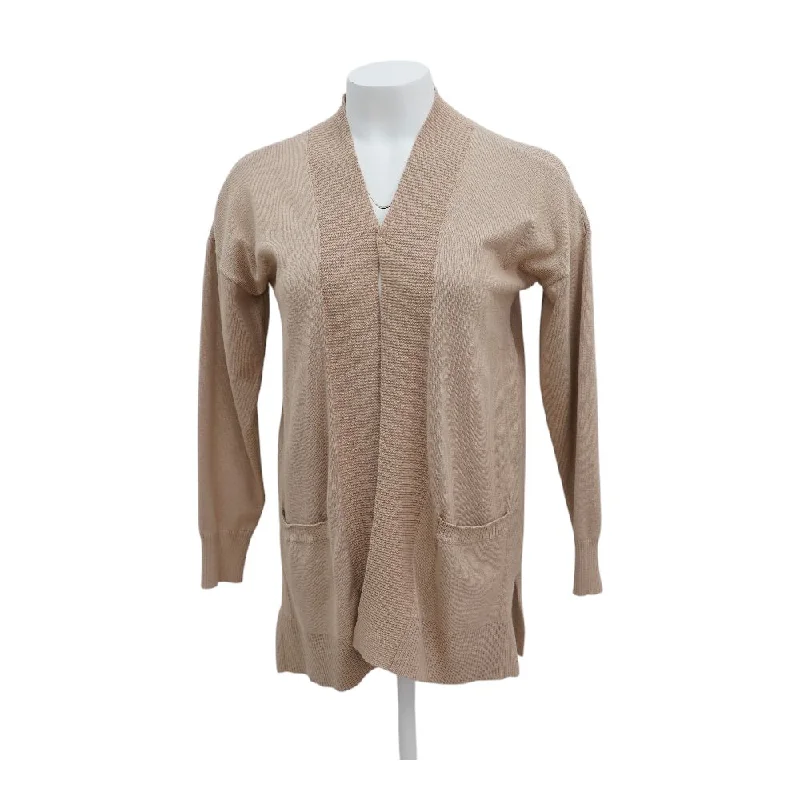 Tan Solid Cardigan Sweater Cardigan Knitwear Sweater